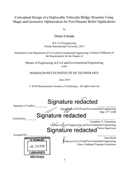 Signature Redacted Signature of Author: Dep T of Civil and Environmental Engineering May 1 1 Th 2 0 1 8