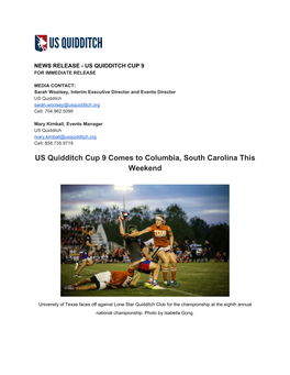 US Quidditch Cup 9 Comes to Columbia, South Carolina This Weekend