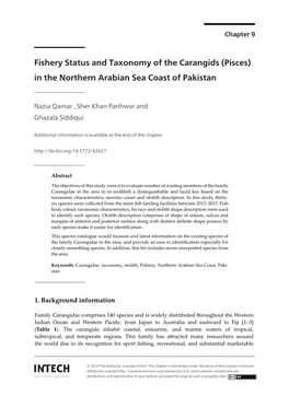 Fishery Status and Taxonomy of the Carangids