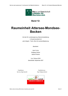 Raumeinheit Attersee-Mondsee- Becken