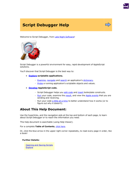 Script Debugger Help