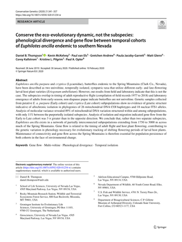 Phenological Divergence and Gene Flow