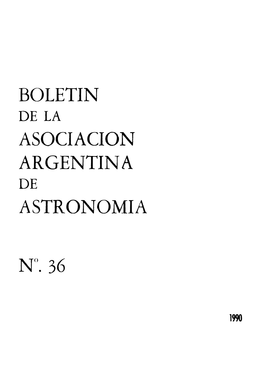 Boletin Asociacion Argentina Astronomia N°. 36