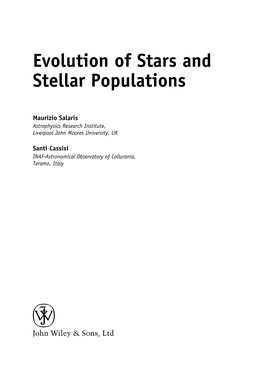 Evolution of Stars and Stellar Populations