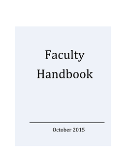 Faculty Handbook