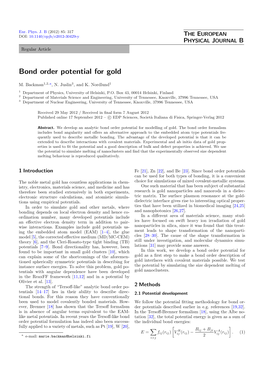 Bond Order Potential for Gold