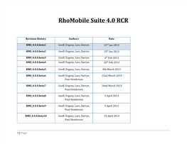 Rhomobile Suite 4.0 RCR