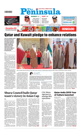 Qatar and Kuwait Pledge to Enhance Relations