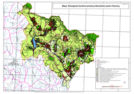 Mapa: Ekologicko-Funkčné Priestory Národného Parku Poloniny