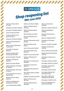 Shop Reopening List 18Th June 2020