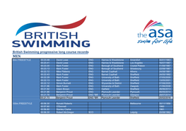 British Swimming Progressive Long Course Records