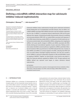 Defining a Microrna‐Mrna Interaction Map for Calcineurin