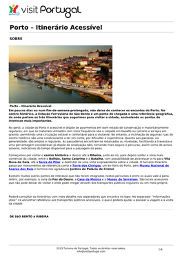 Porto – Itinerário Acessível