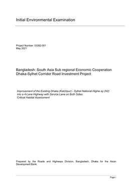 South Asia Sub Regional Economic Cooperation Dhaka-Sylhet Corridor Road Investment Project