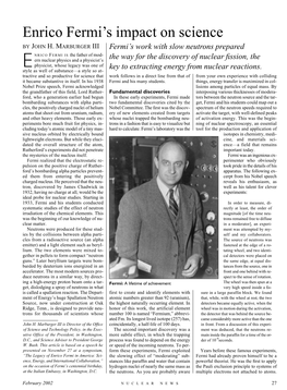 Enrico Fermi's Impact on Science