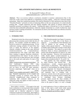 Relativistic Rotational Angular Momentum