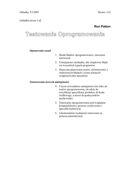 Testowanie Oprogramowania