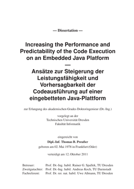 Increasing the Performance and Predictability of the Code Execution