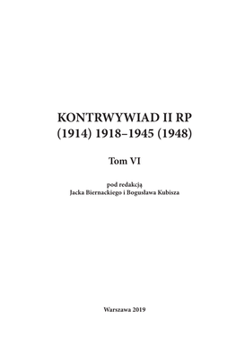Kontrwywiad Ii Rp (1914) 1918–1945 (1948)