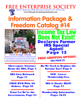 Information Package & Freedom Catalog #14 Income Tax Law Does