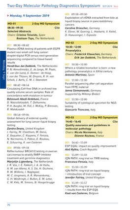 Two-Day Molecular Pathology Diagnostics Symposium ECP 2019 · Nice