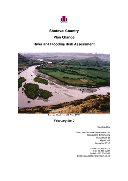 Shotover Country Plan Change River and Flooding Risk Assessment