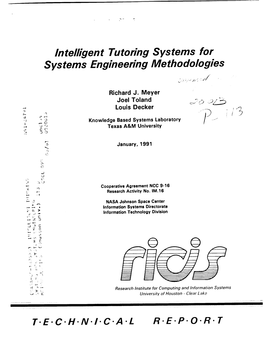 Intelligent Tutoring Systems for Systems Engineering Methodologies