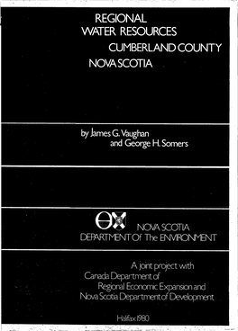 Regional Water Resources Cumberland County, NS (Vaughan and Somers, 1980)