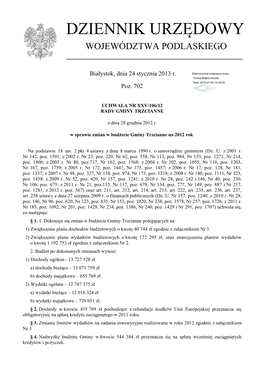 Uchwała Nr XXV/106/12 Z Dnia 28 Grudnia 2012 R