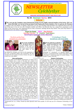 NEWSLETTER Cylchlythyr