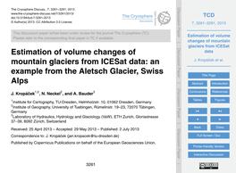 Estimation of Volume Changes of Mountain Glaciers from Icesat Data