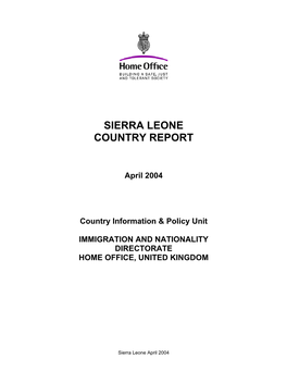 Sierra Leone Country Report