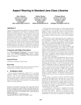 Aspect Weaving in Standard Java Class Libraries