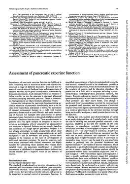 Assessment of Pancreatic Exocrine Function