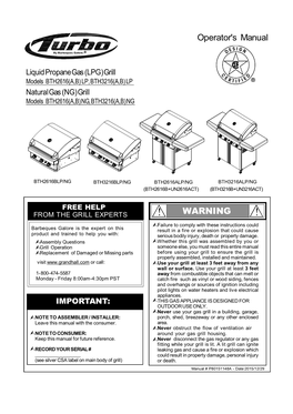 WARNING Operator's Manual