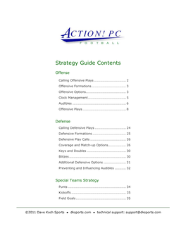 Action! PC Football Strategy Guide