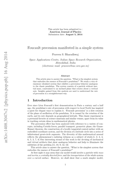 Foucault Precession Manifested in a Simple System