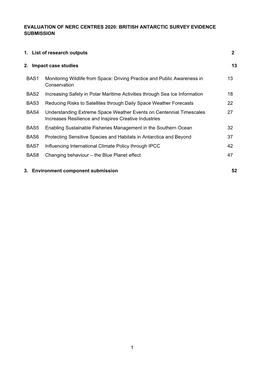 1 Evaluation of Nerc Centres 2020: British Antarctic