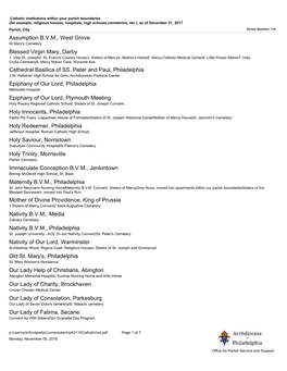 Catholic Institutions Within Parish Boundaries (.Pdf)