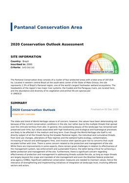 2020 Conservation Outlook Assessment