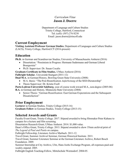 Curriculum Vitae Jason J