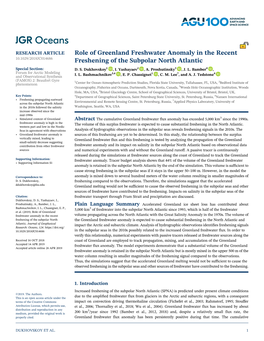 Role of Greenland Freshwater Anomaly in the Recent Freshening