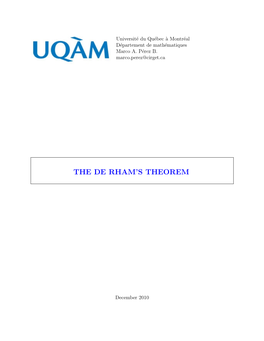 The De Rham's Theorem