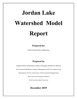 Jordan Lake Watershed Model Report