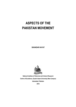 Aspects of the Pakistan Movement