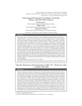 International Financial US Linkages: Networks Theory and MS-VAR