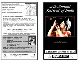 27Th Annual Festival of India! Make This a Successful Event