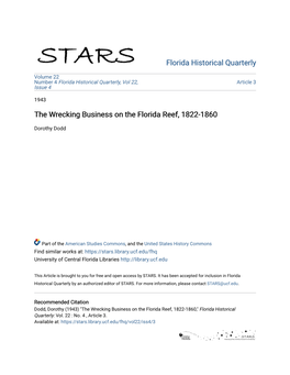 The Wrecking Business on the Florida Reef, 1822-1860