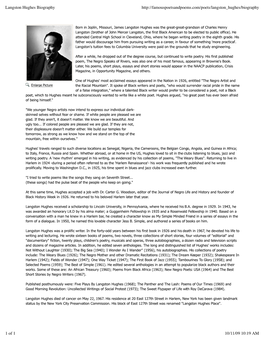 Langston Hughes Biography