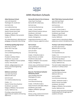 AIMS Members Schools